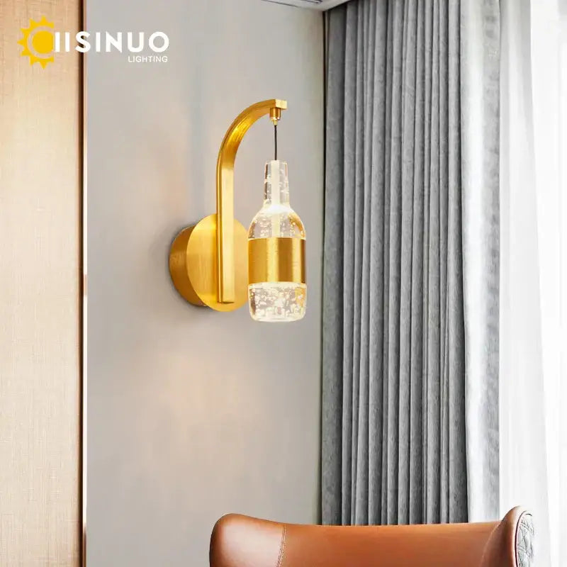 Crystal LED Wall Sconce with Integrated Light