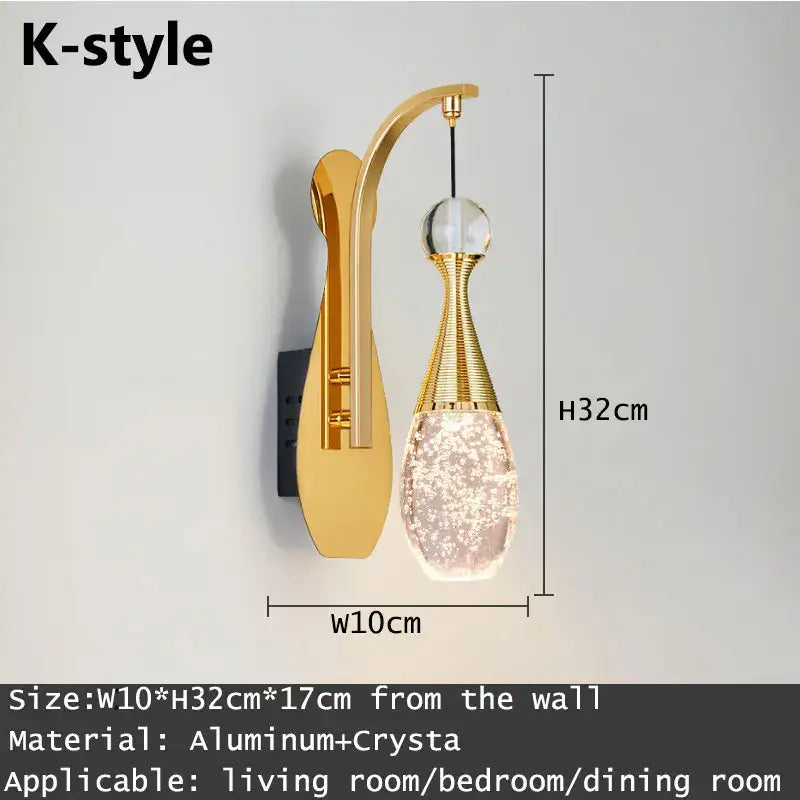 Crystal LED Wall Sconce with Integrated Light
