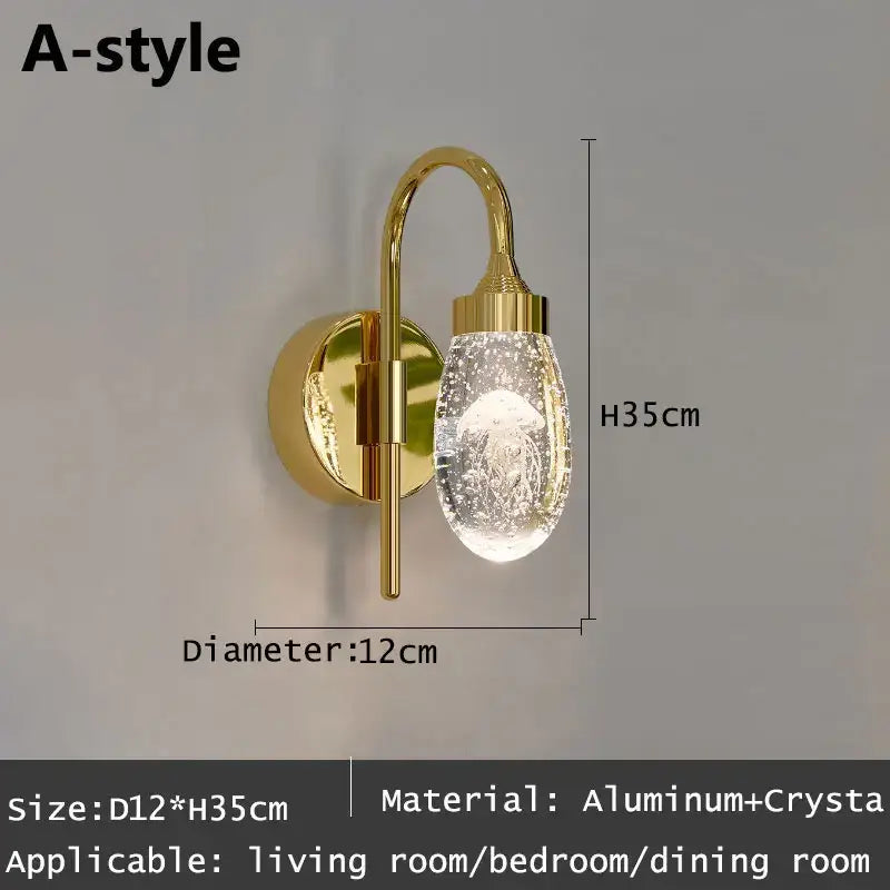 Crystal LED Wall Sconce with Integrated Light