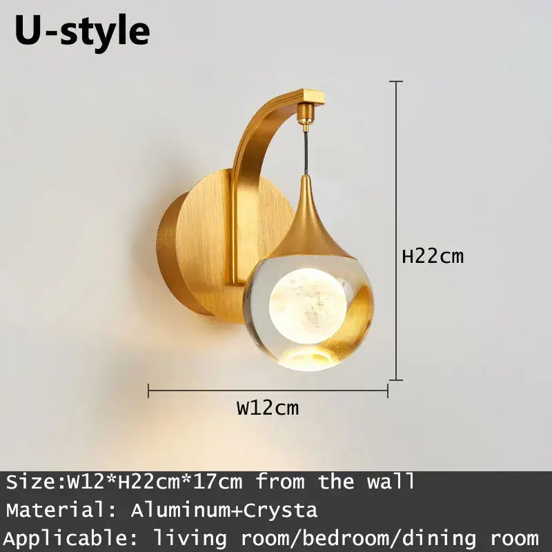 Crystal LED Wall Sconce with Integrated Light