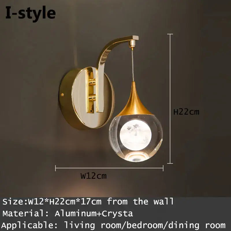 Crystal LED Wall Sconce with Integrated Light