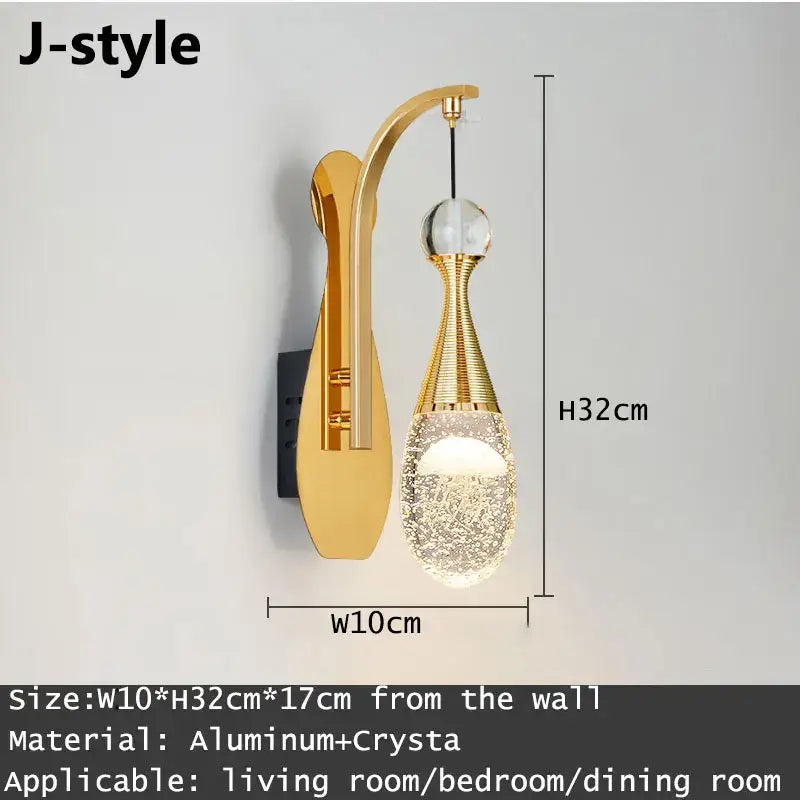 Crystal LED Wall Sconce with Integrated Light