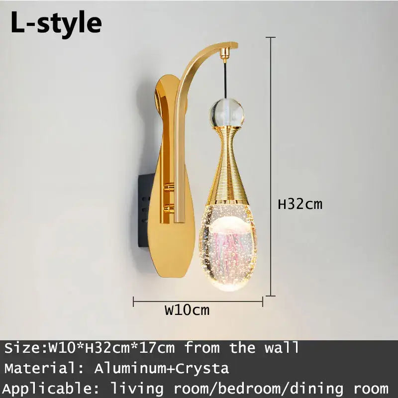 Crystal LED Wall Sconce with Integrated Light