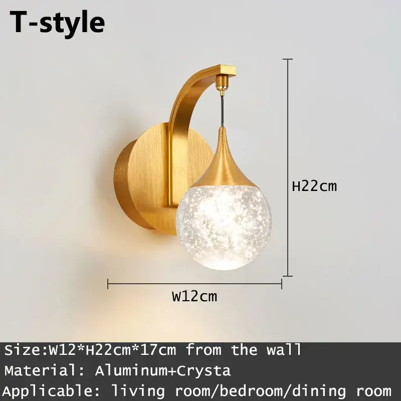 Crystal LED Wall Sconce with Integrated Light