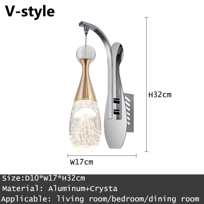 Crystal LED Wall Sconce with Integrated Light