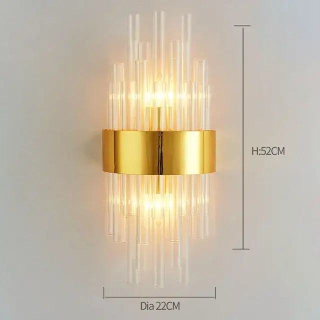 Crystal Gold Wall Lamp with LED Technology