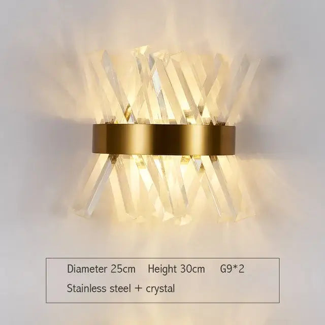 Crystal Gold Wall Lamp with LED Technology