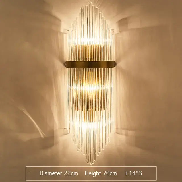 Crystal Gold Wall Lamp with LED Technology