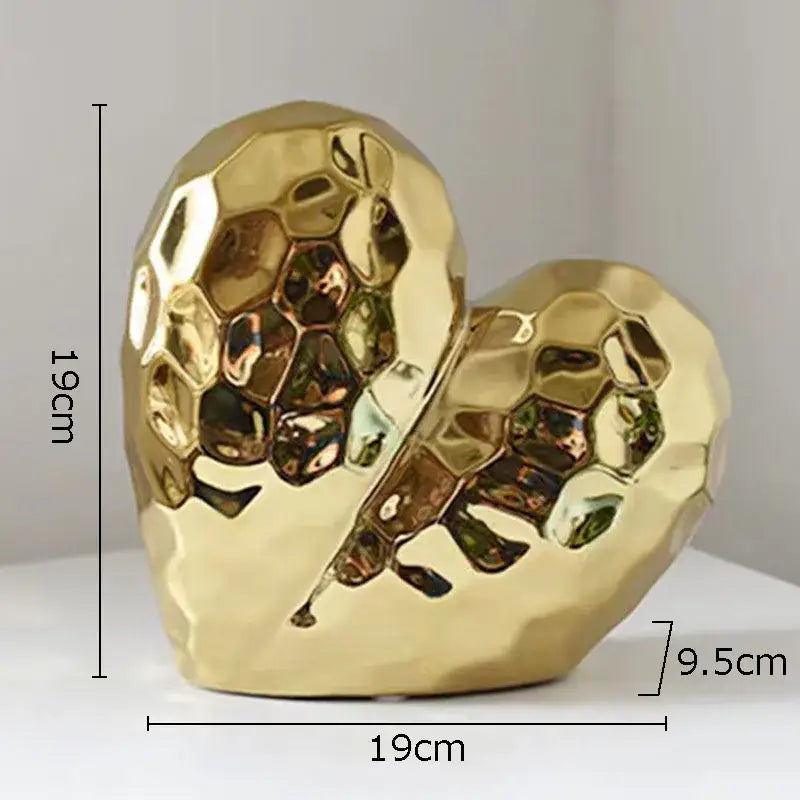 Gold Faceted Ceramic Statue