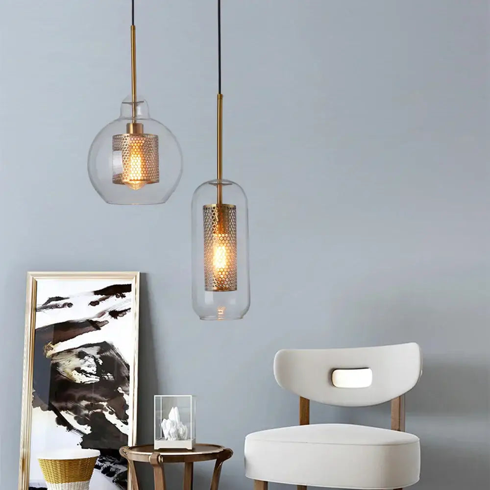 Gold Honeycomb Pendant Light
