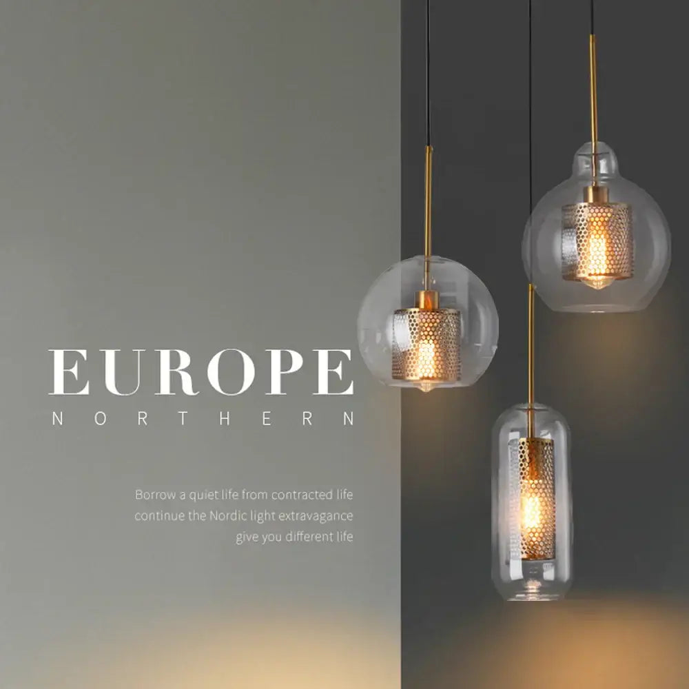 Gold Honeycomb Pendant Light