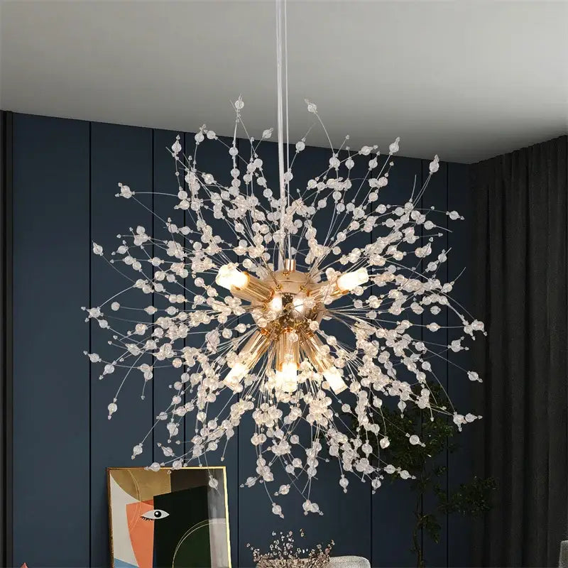 Gold Sputnik Chandelier Mid-Century Modern Style