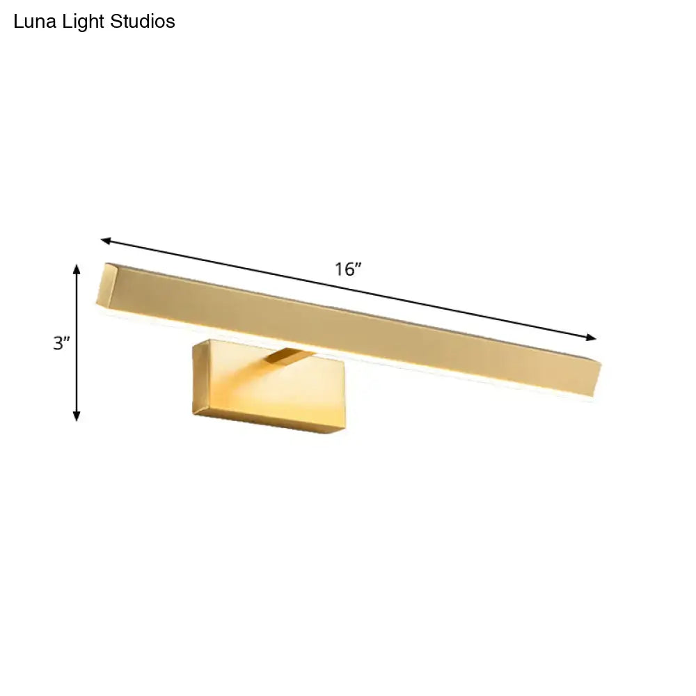 Gold Rectangle Vanity Light