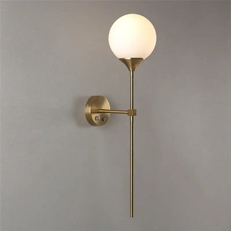 Gold Smoked Glass Sconce with Touch Switch