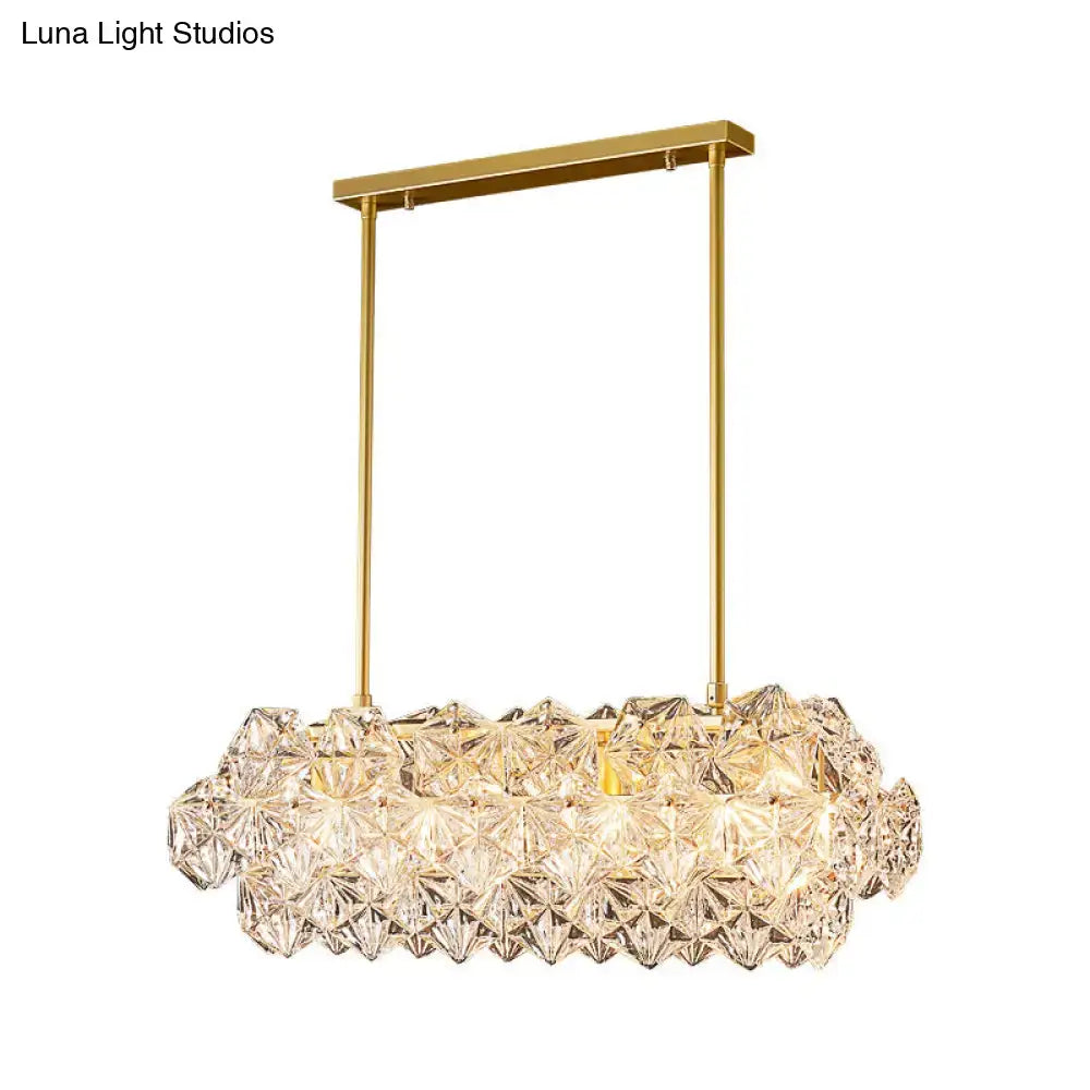 Gold Snowflake Crystal Pendant Light