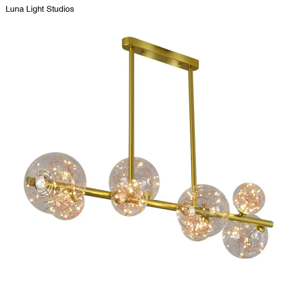 Gold Glass Sphere Chandelier