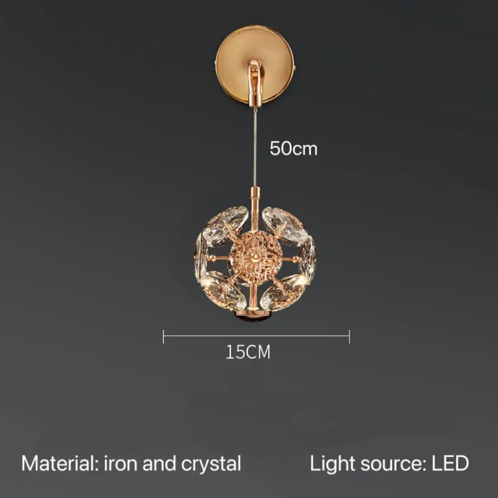Gold Crystal Bedroom Pendant Light
