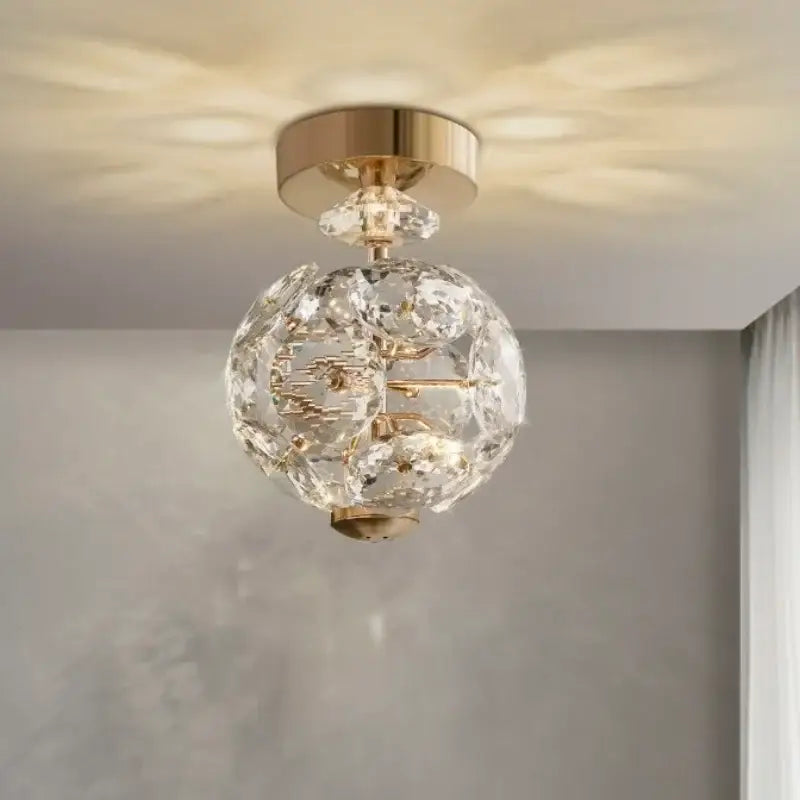 Gold Crystal Bedroom Pendant Light