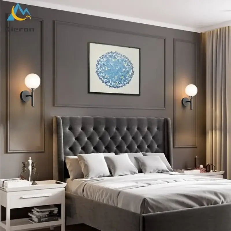 Gold Frosted Glass Bedroom Sconce