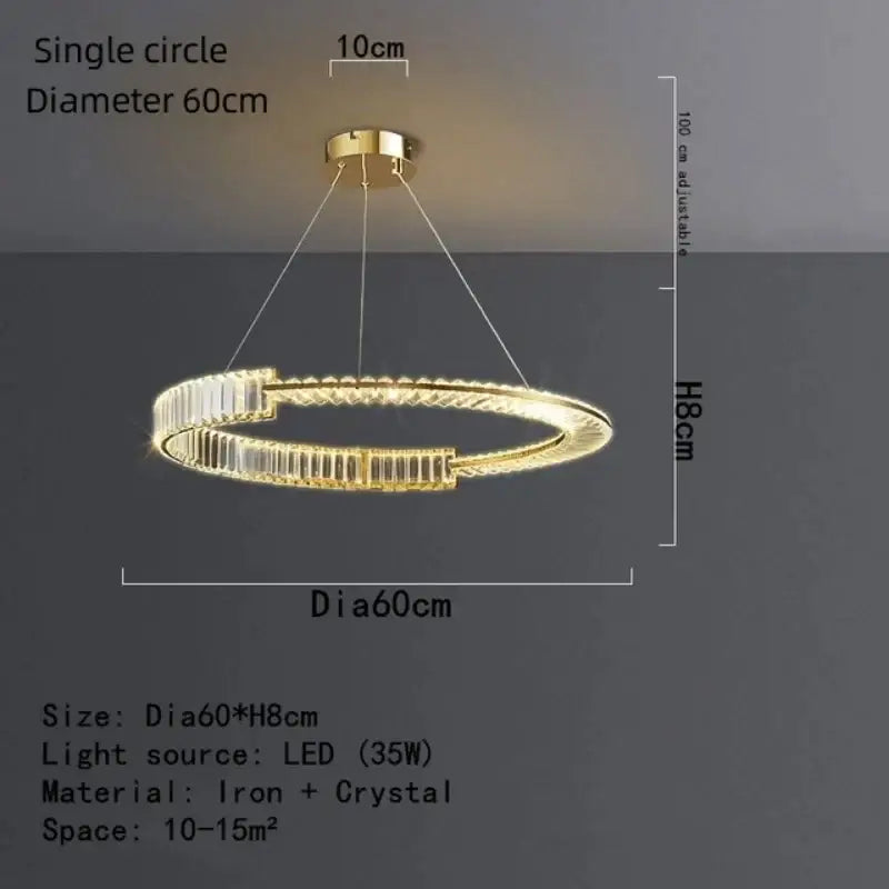Gold Spiral 100cm Pendant Chandelier