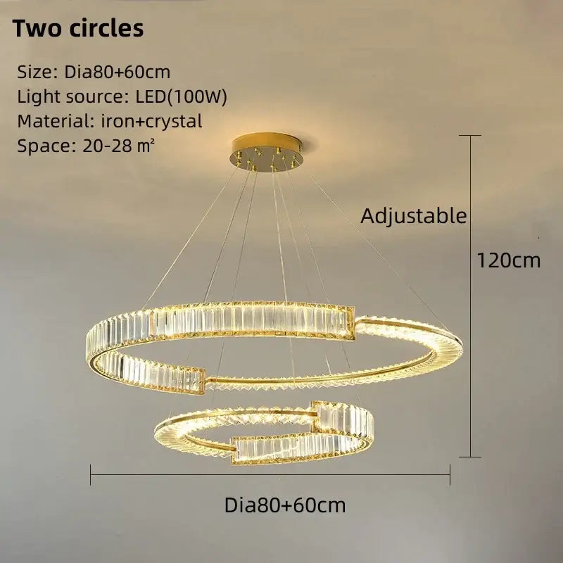 Gold Spiral 100cm Pendant Chandelier