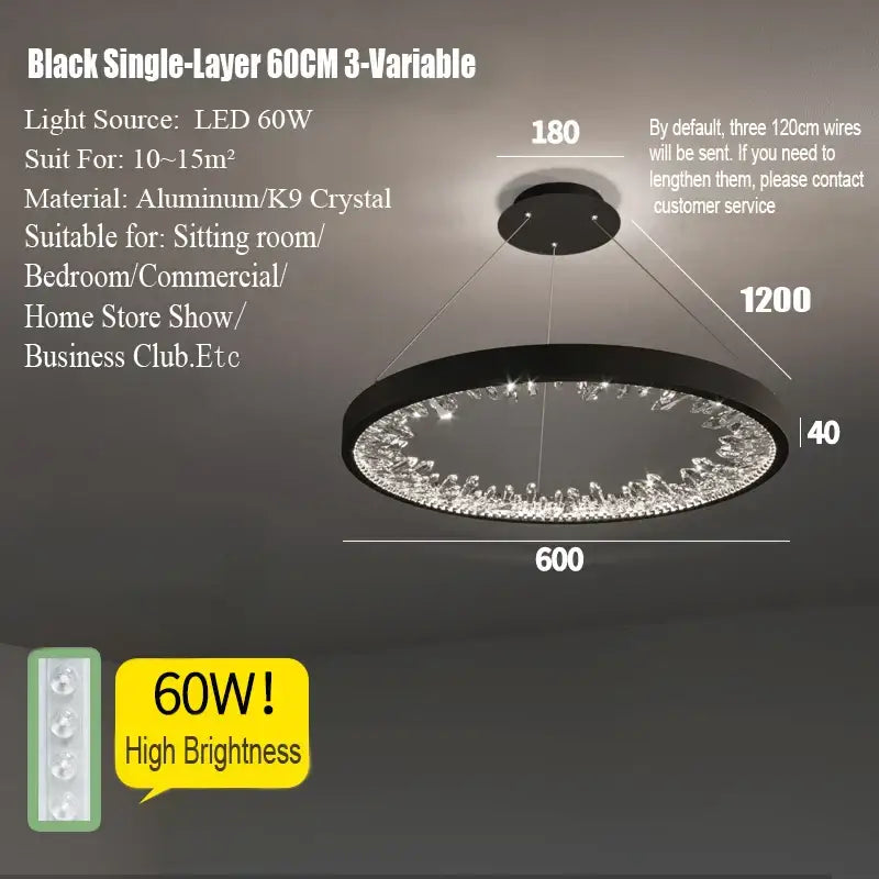 Gold Spiral LED Chandelier