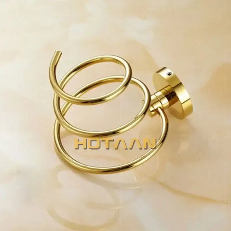 Gold Brass Hair Dryer Holder