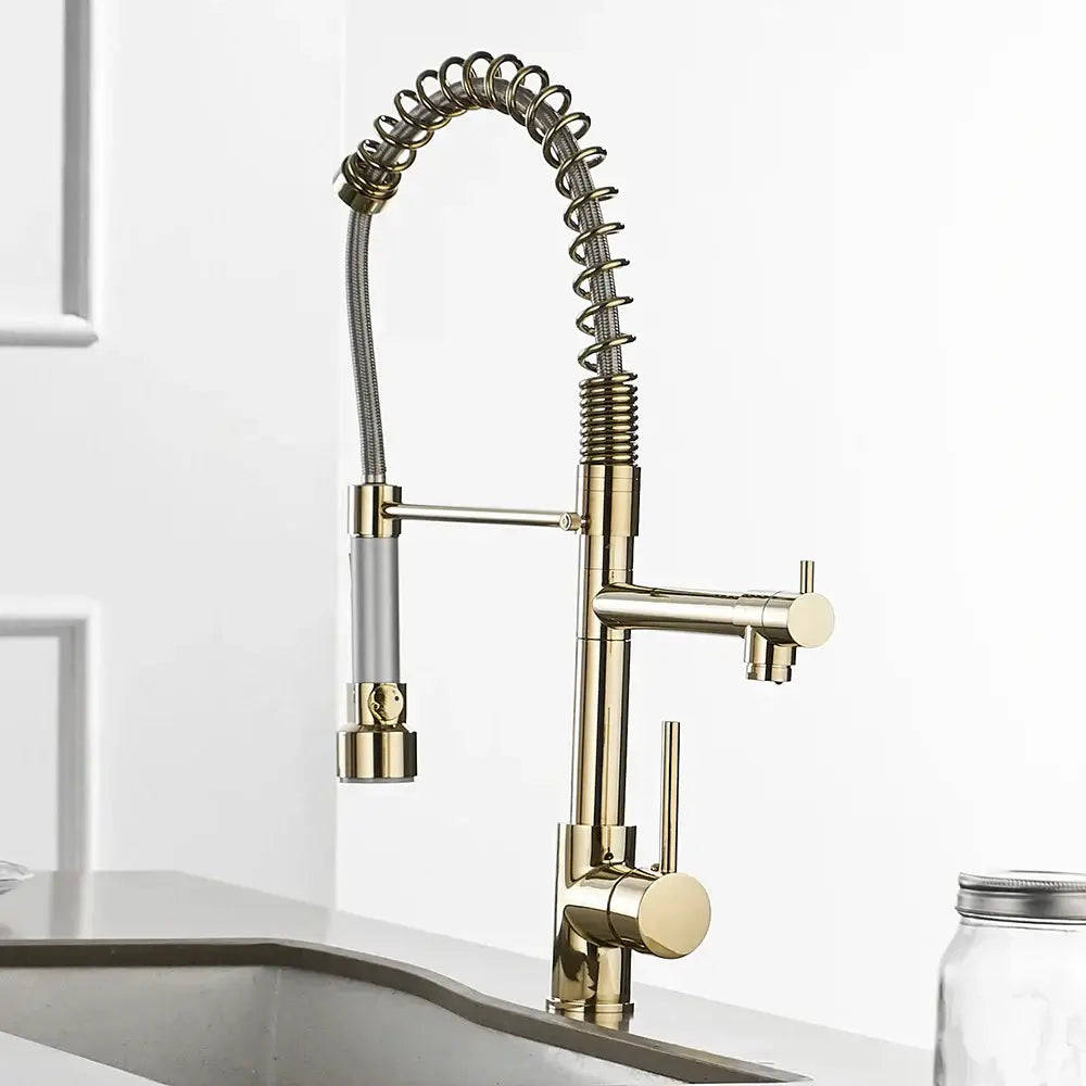 Gold Spring Kitchen Faucet