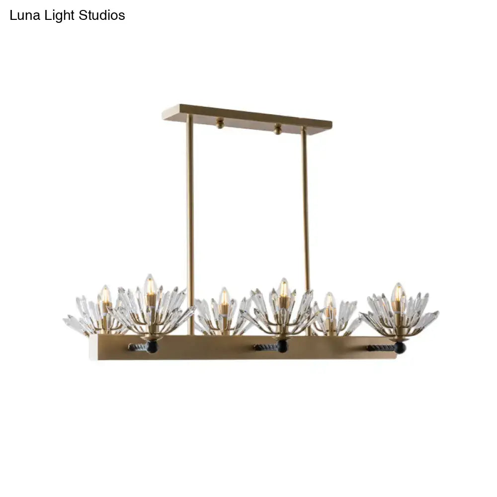 Gold Crystal Six-Bulb Island Light