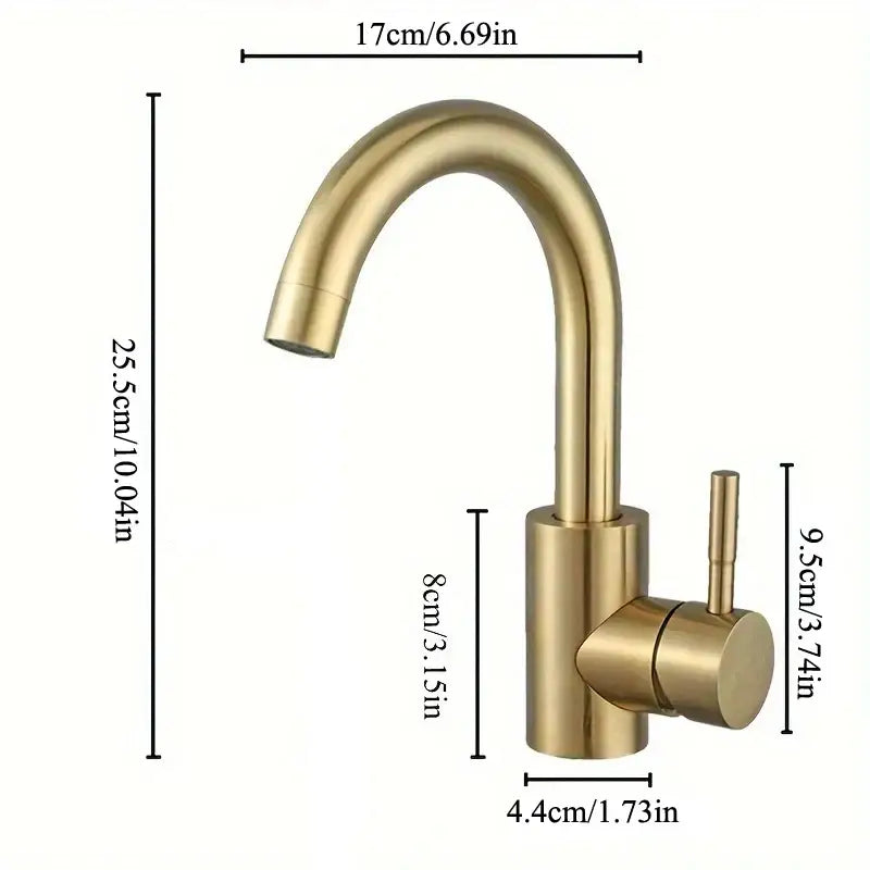 Golden Steel Sink Mixer