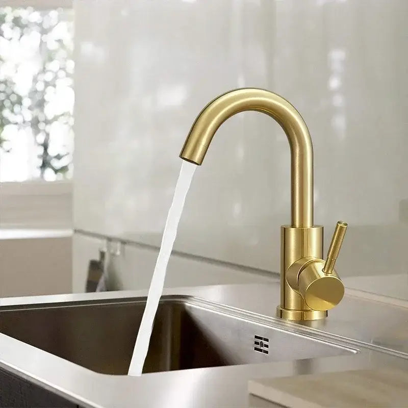 Golden Steel Sink Mixer
