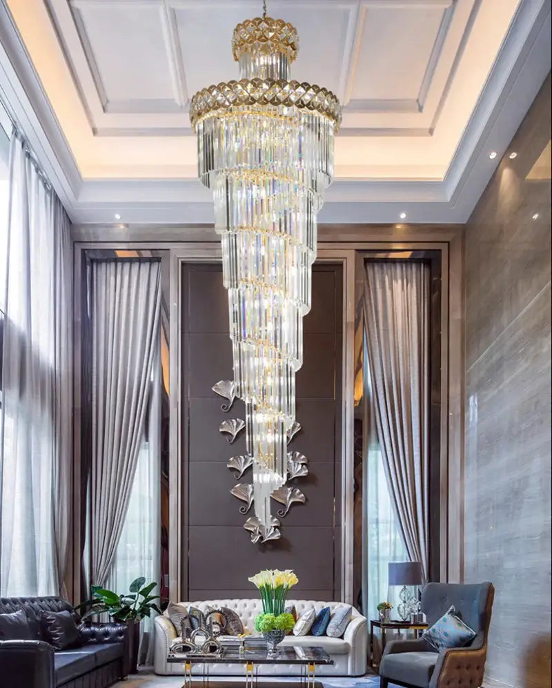 Gold Crystal Staircase Lighting