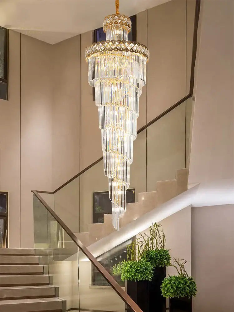 Gold Crystal Staircase Lighting