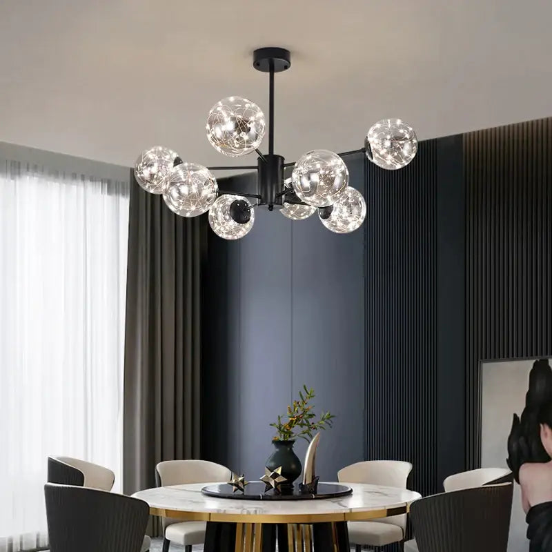 Gold Star Glass Chandelier