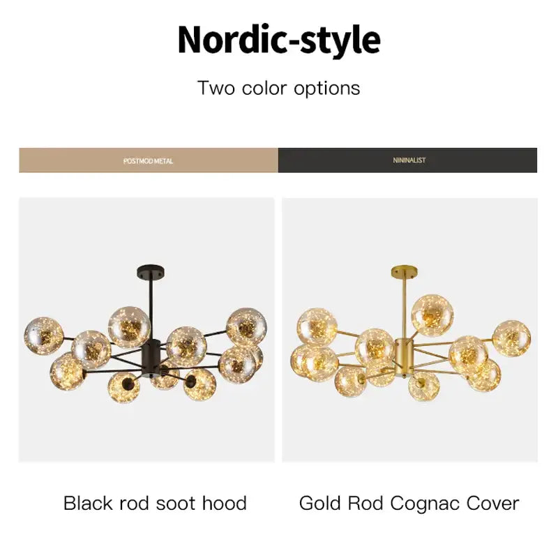 Gold Star Glass Chandelier