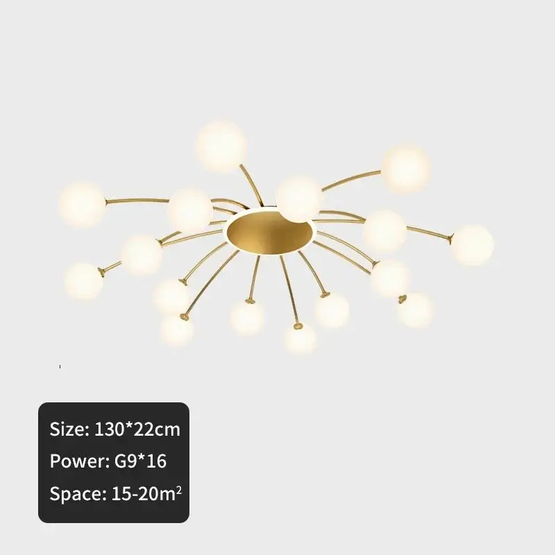Gold Starburst Ceiling Light