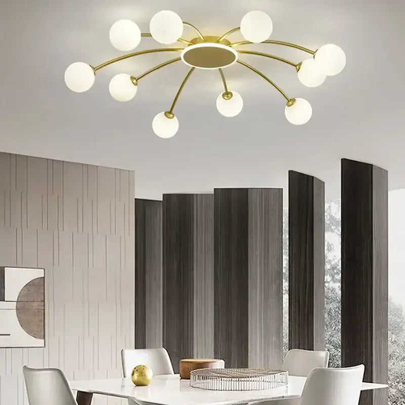 Gold Starburst Ceiling Light
