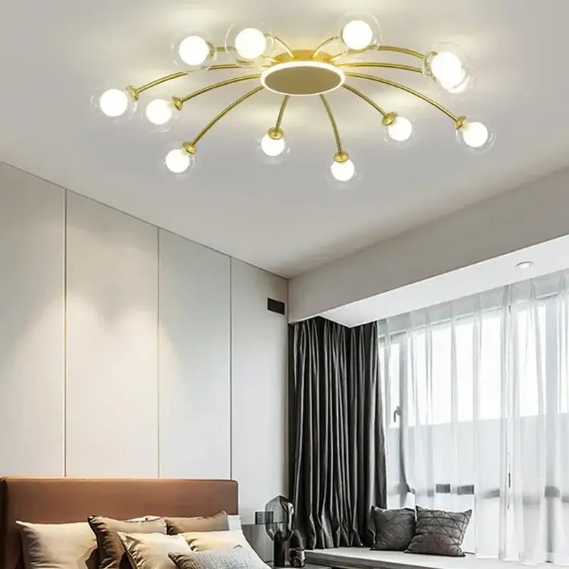 Gold Starburst Ceiling Light