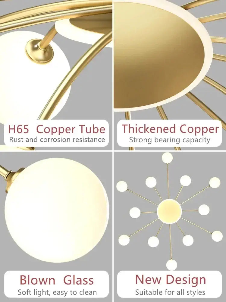Gold Starburst Ceiling Light