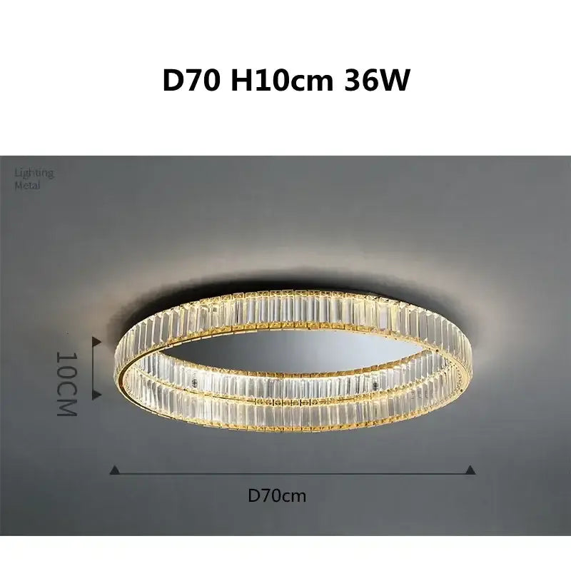 Gold Crystal Ceiling Light D100cm Remote Dimmable