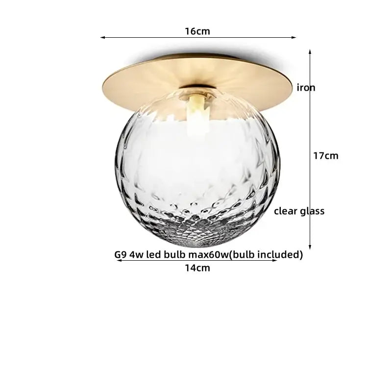 Gold Glass Ceiling Lamp