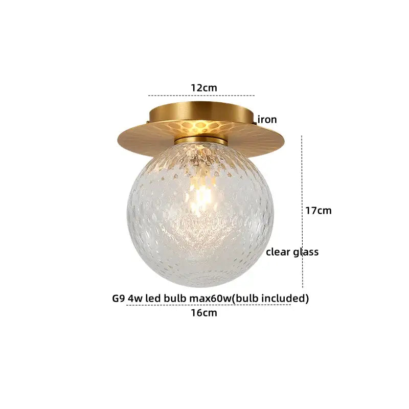 Gold Glass Ceiling Lamp