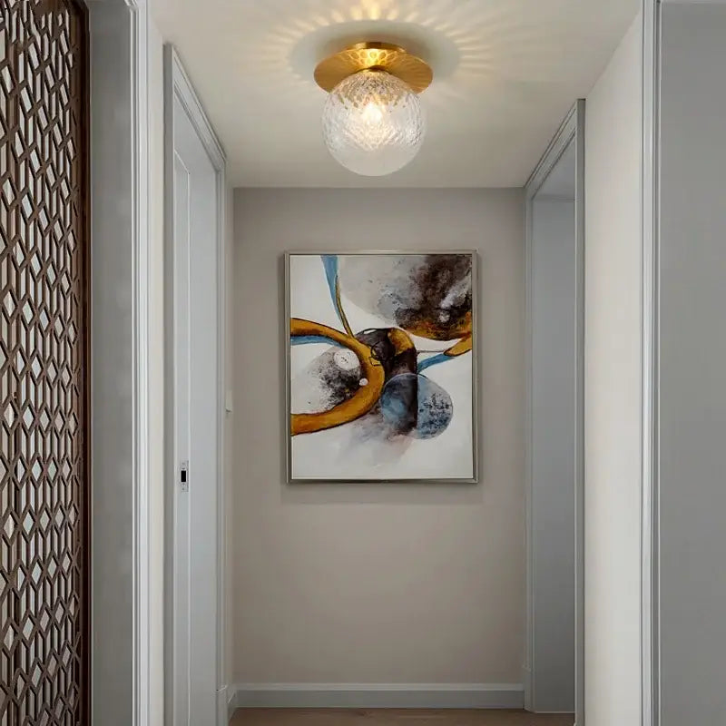 Gold Glass Ceiling Lamp