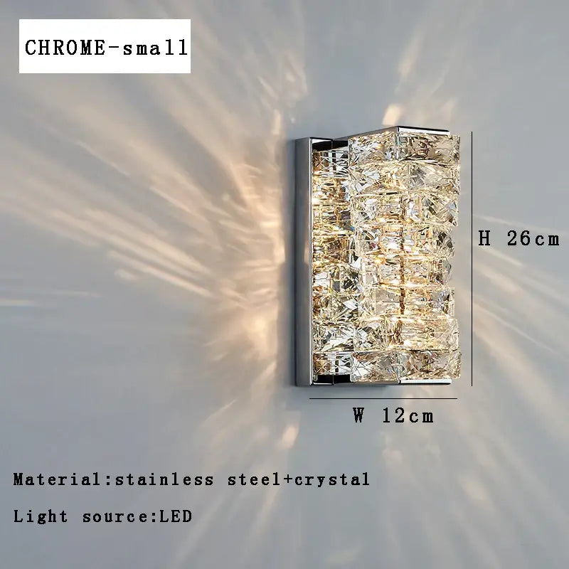 Gold Textured Glass Sconce 60cm Crystal