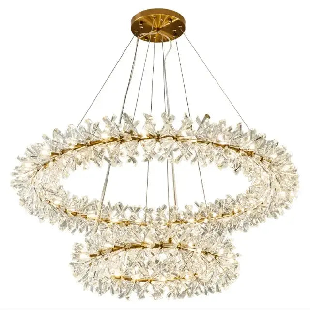 Gold Tier Crystal Chandelier