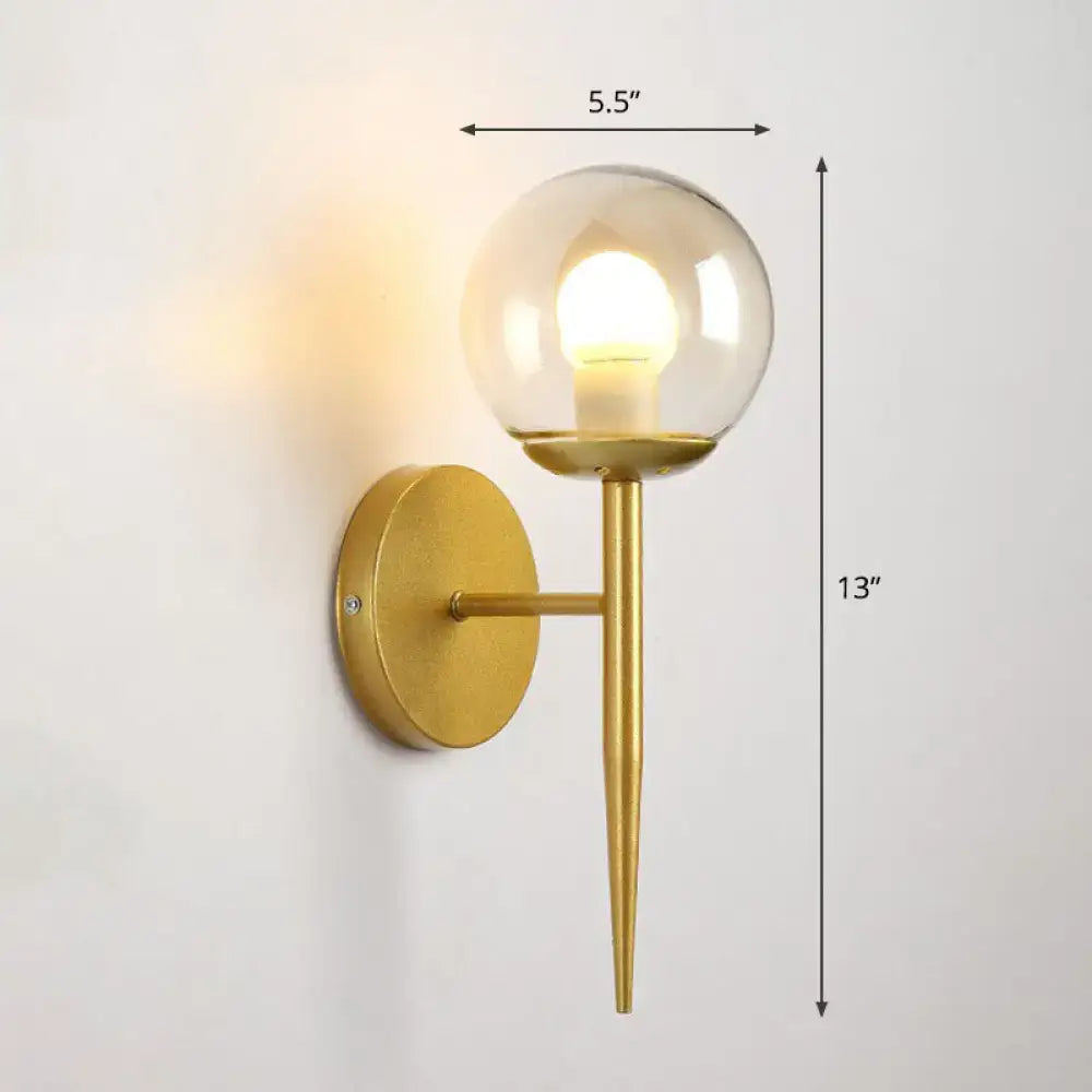 Gold Glass Torch Sconce