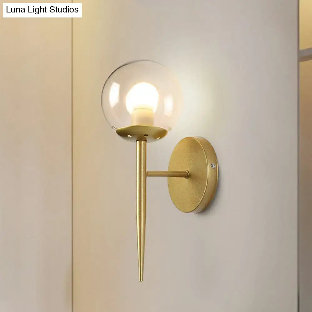 Gold Glass Torch Sconce