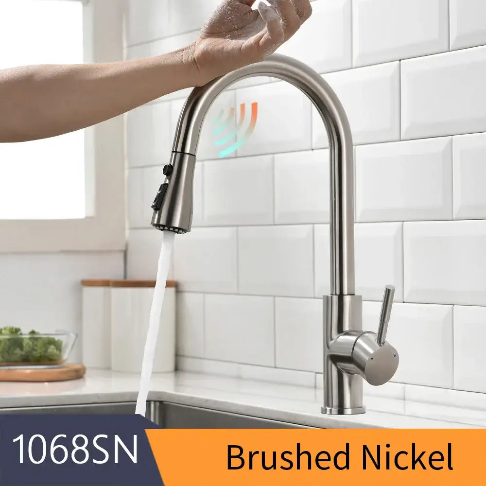 Gold Touch Sensor Kitchen Faucet Stainless Steel