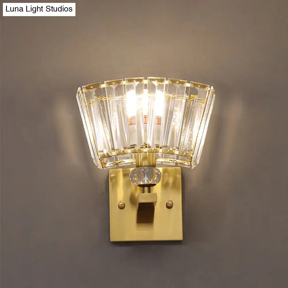Gold Crystal Trapezoid Wall Sconce