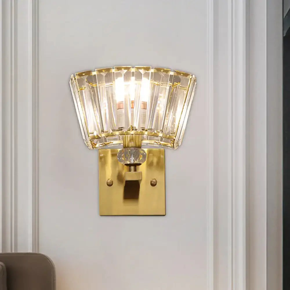 Gold Crystal Trapezoid Wall Sconce